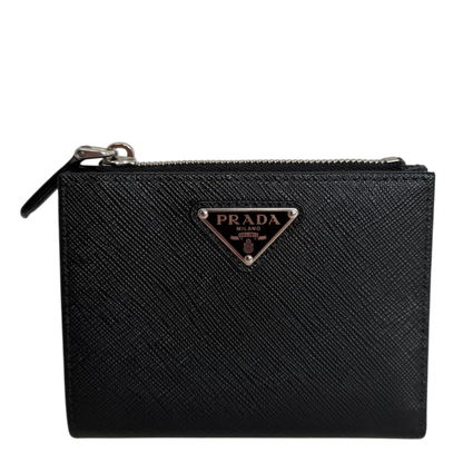 Prada Portemonnaie Saffiano Small Leder schwarz Fullset Prada