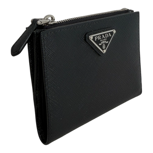 Prada Portemonnaie Saffiano Small Leder schwarz Fullset Prada