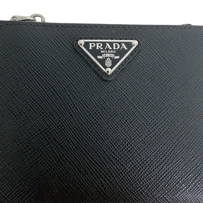 Prada Portemonnaie Saffiano Small Leder schwarz Fullset Prada