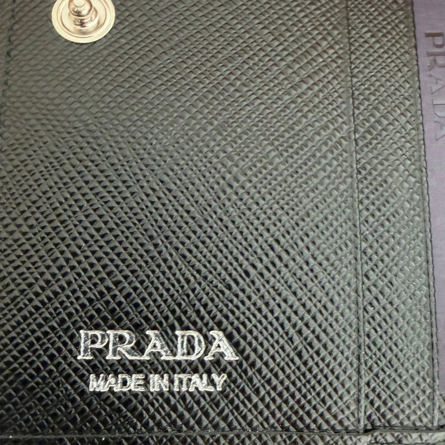 Prada Portemonnaie Saffiano Small Leder schwarz Fullset Prada