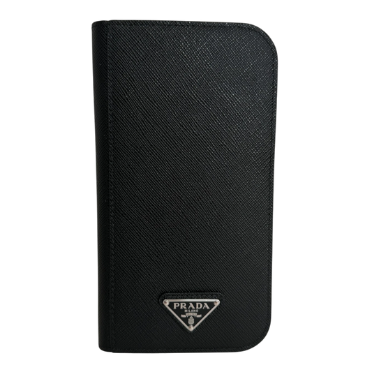 Prada Hülle iPhone 17 Pro Max Saffiano Leder schwarz Fullset Prada