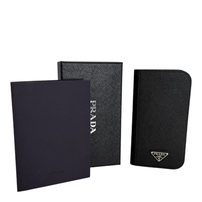 Prada Hülle iPhone 17 Pro Max Saffiano Leder schwarz Fullset Prada