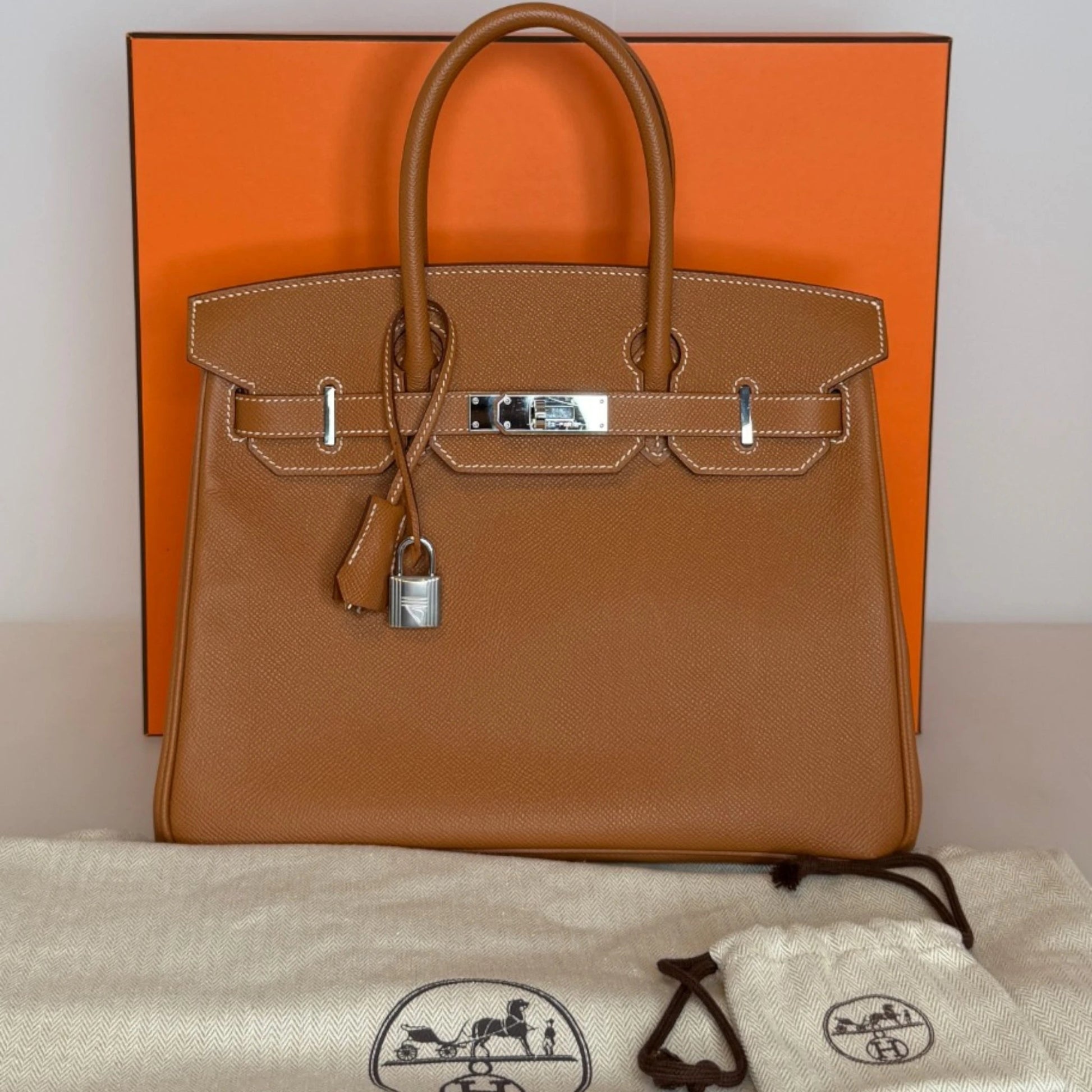 Hermès Birkin Bag 30 Gold Epsom Leder Palladium Hardware Hermès