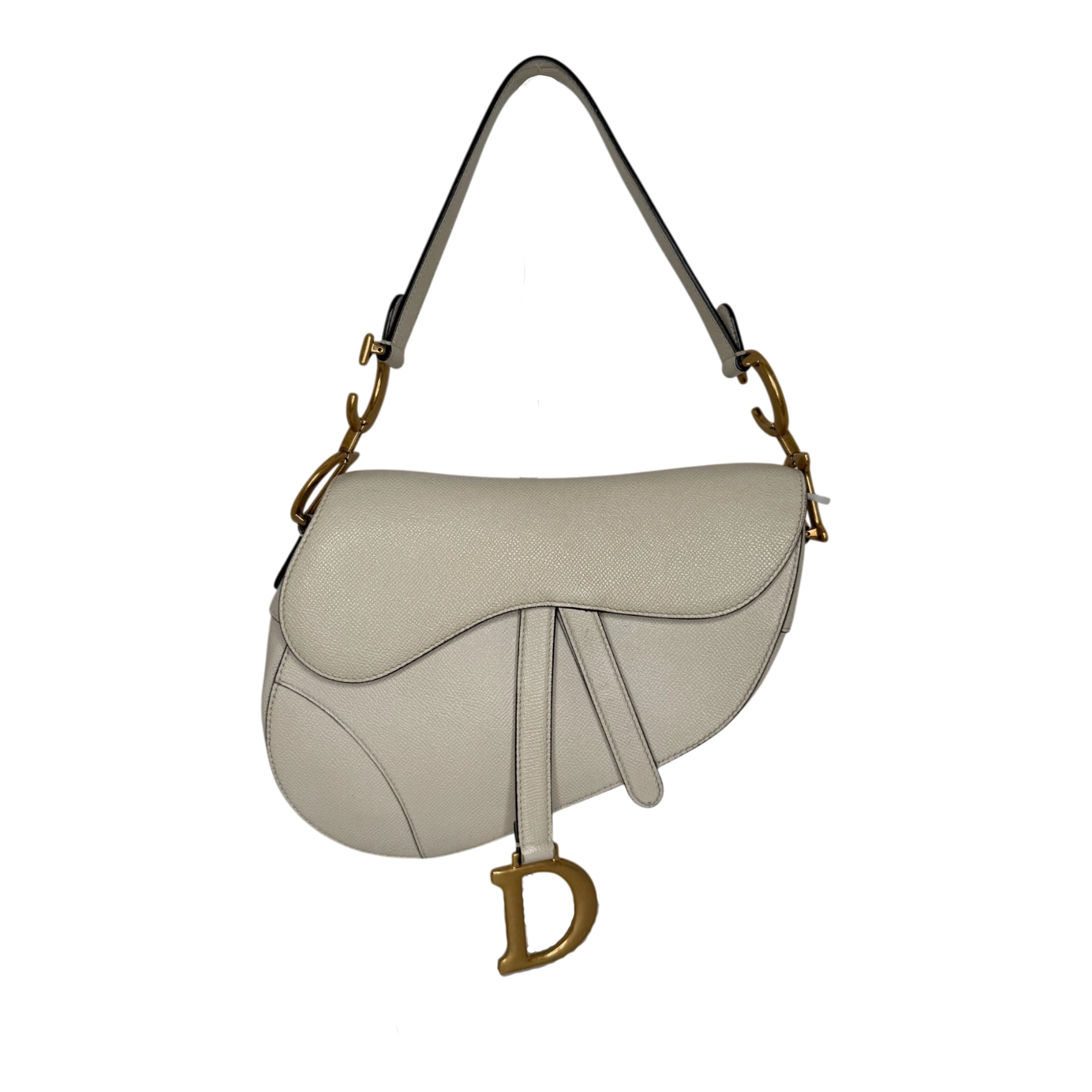 Dior Saddle Bag Medium cremeweißes Grained Calfskin Dior