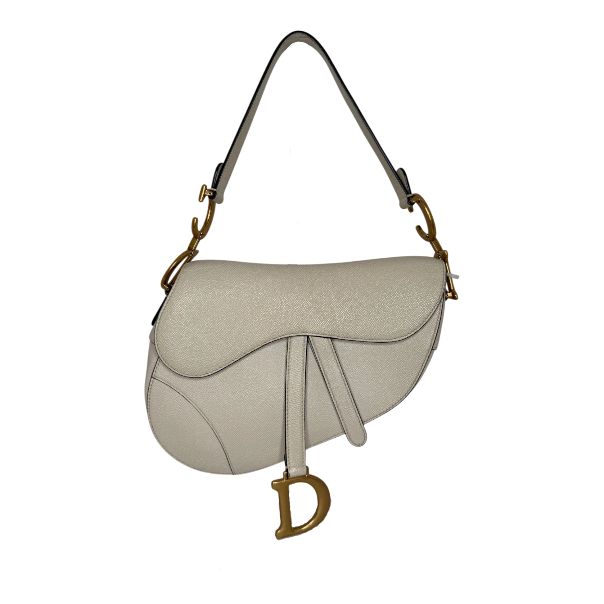 Dior Saddle Bag Medium cremeweißes Grained Calfskin Dior