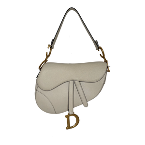 Dior Saddle Bag Medium cremeweißes Grained Calfskin