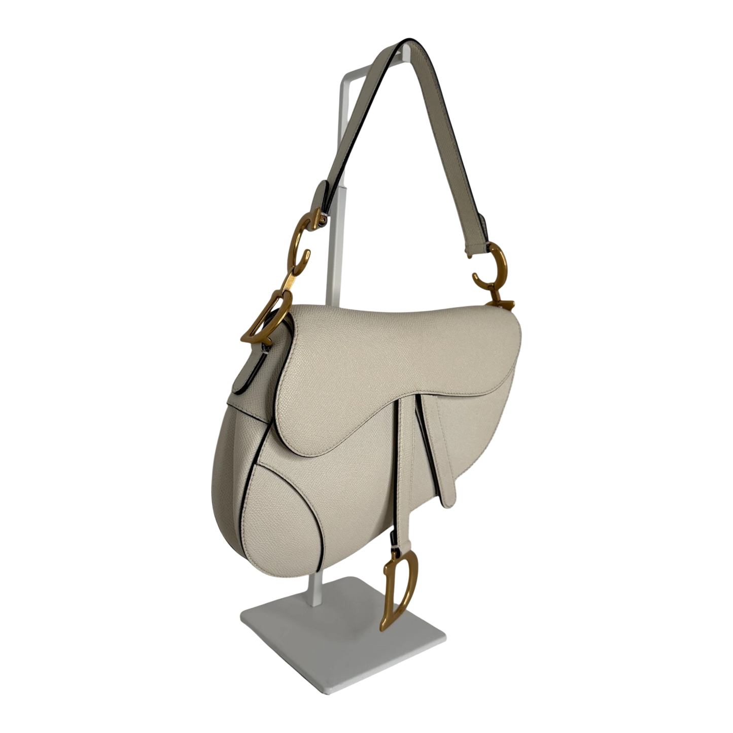 Dior Saddle Bag Medium cremeweißes Grained Calfskin Dior