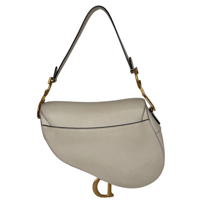 Dior Saddle Bag Medium cremeweißes Grained Calfskin Dior
