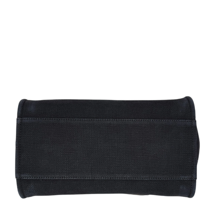 Chanel Deauville mittelgroße Tasche Navy silberne Hardware 2022 Chanel