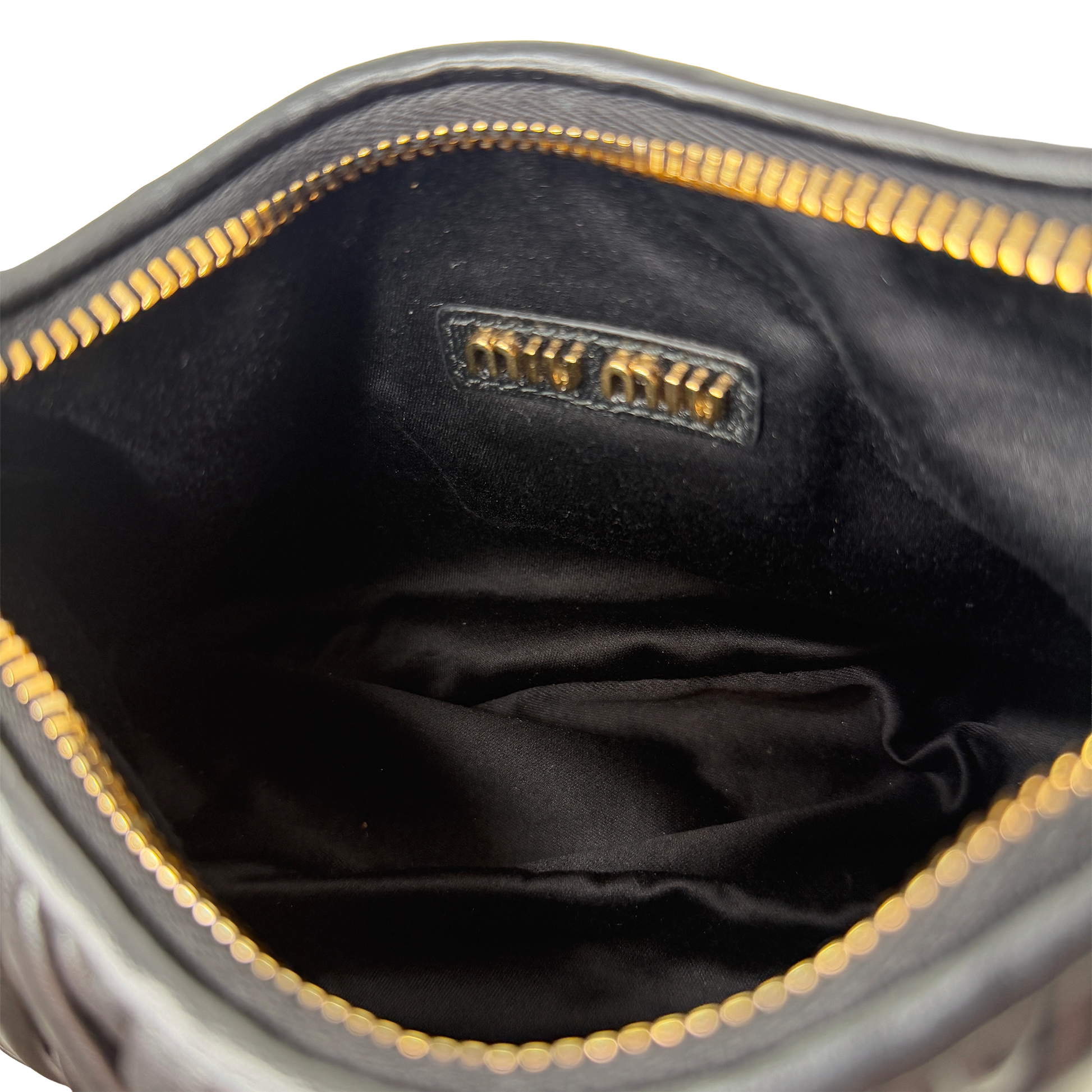 Miu Miu Wander Hobo Bag klein Nappaleder Schwarz MIU MIU