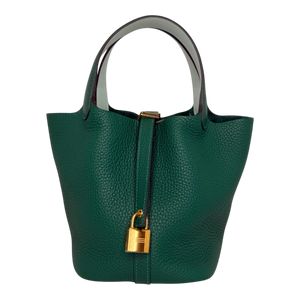 Hermès Picotin 18 Taurillon Clémence Vert Moyen Vert Peppermint 2025
