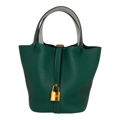 Hermès Picotin 18 Taurillon Clémence Vert Moyen Vert Peppermint 2025 Hermès