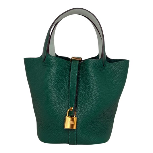 Hermès Picotin 18 Taurillon Clémence Vert Moyen Vert Peppermint 2025 Hermès