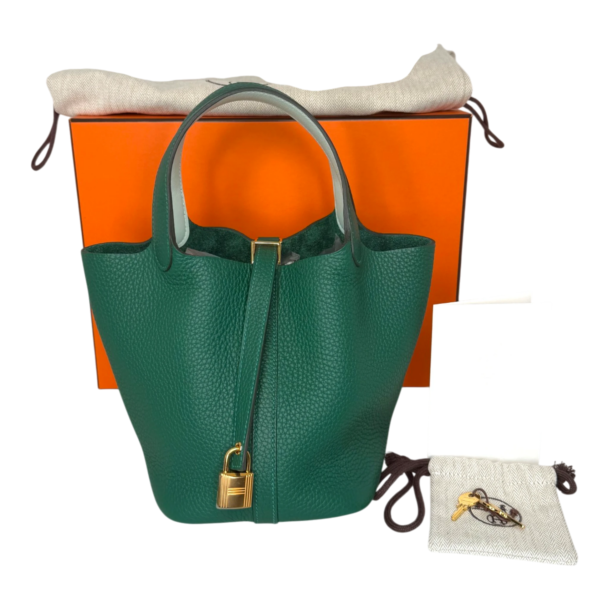 Hermès Picotin 18 Taurillon Clémence Vert Moyen Vert Peppermint 2025 Hermès