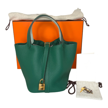 Hermès Picotin 18 Taurillon Clémence Vert Moyen Vert Peppermint 2025 Hermès