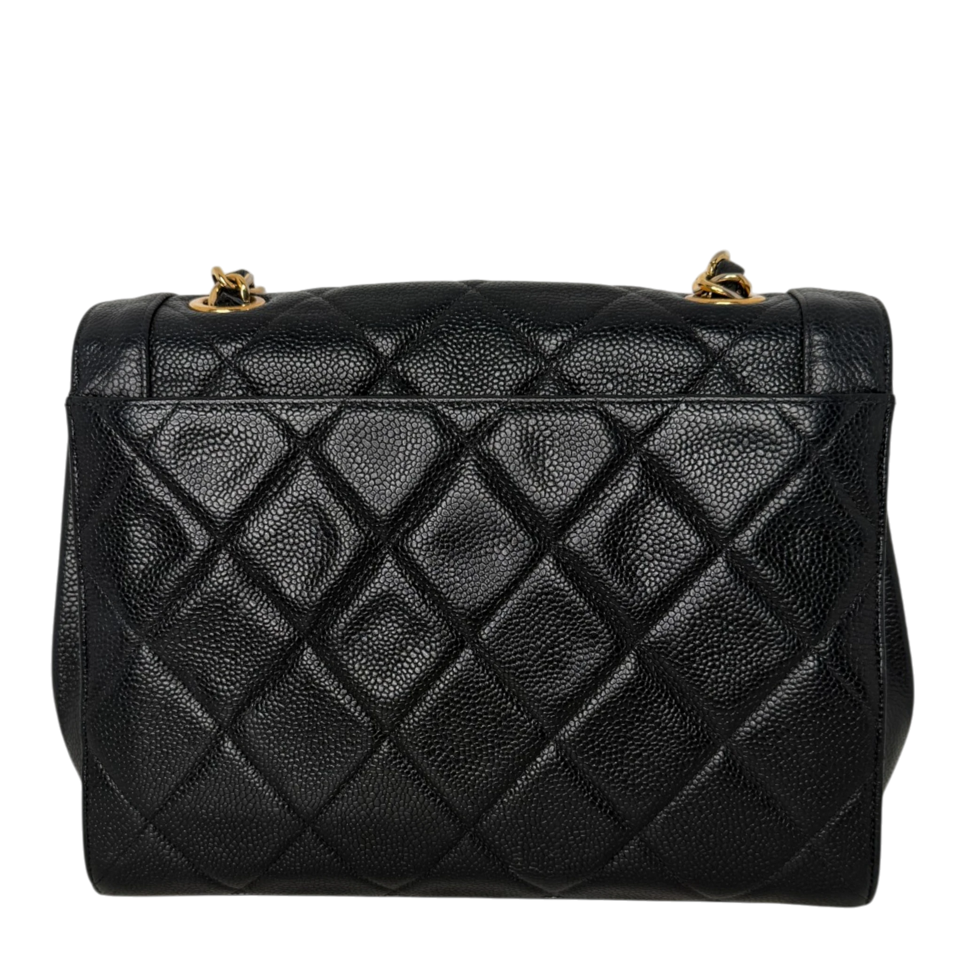 Chanel Vintage Flap Bag Caviar Schwarz vergoldete Hardware Chanel
