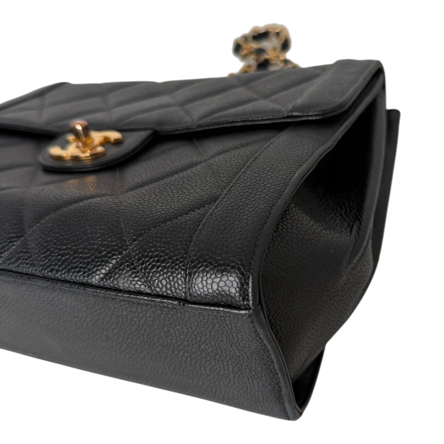 Chanel Vintage Flap Bag Caviar Schwarz vergoldete Hardware Chanel