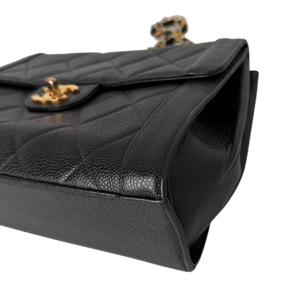 Chanel Vintage Flap Bag Caviar Schwarz vergoldete Hardware Chanel