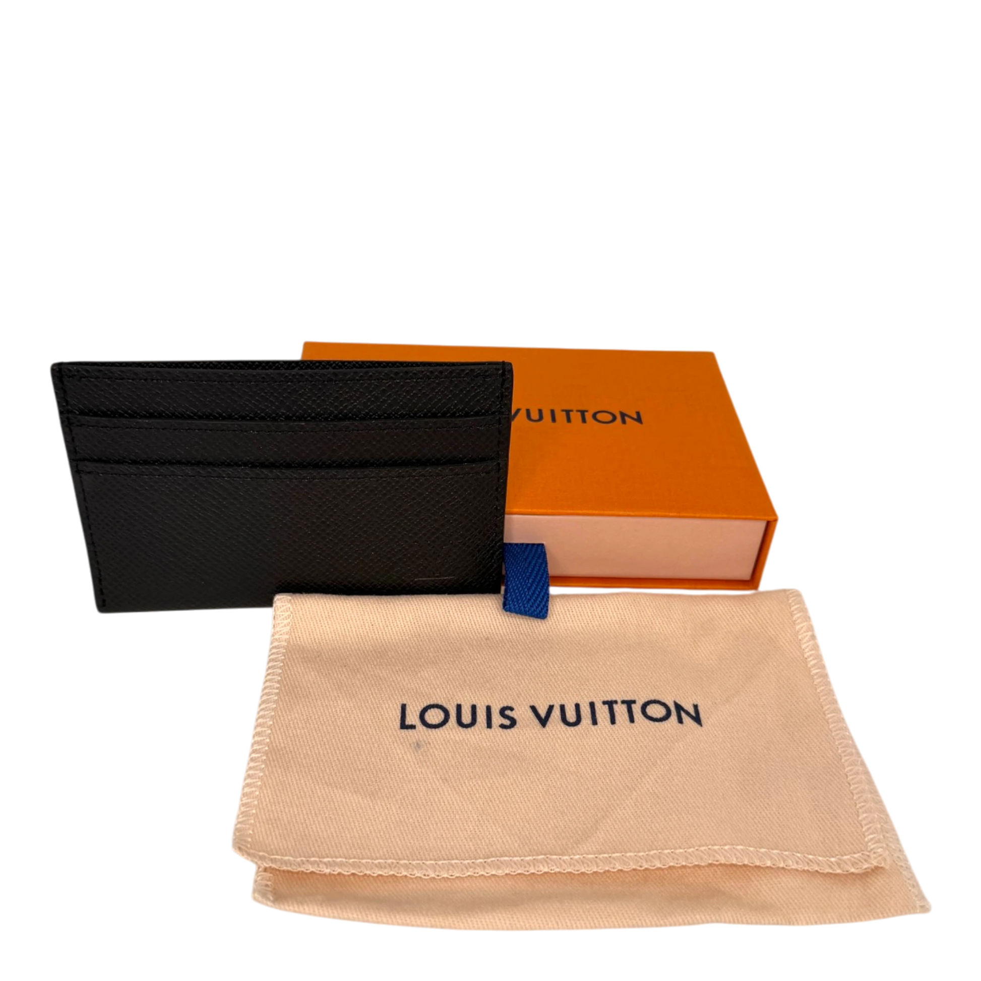 Louis Vuitton Double Card Holder Taiga Schwarz Louis Vuitton
