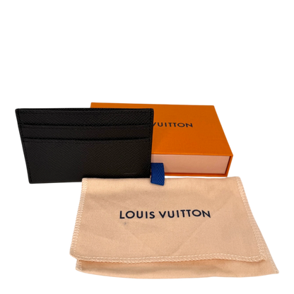 Louis Vuitton Double Card Holder Taiga Schwarz Louis Vuitton