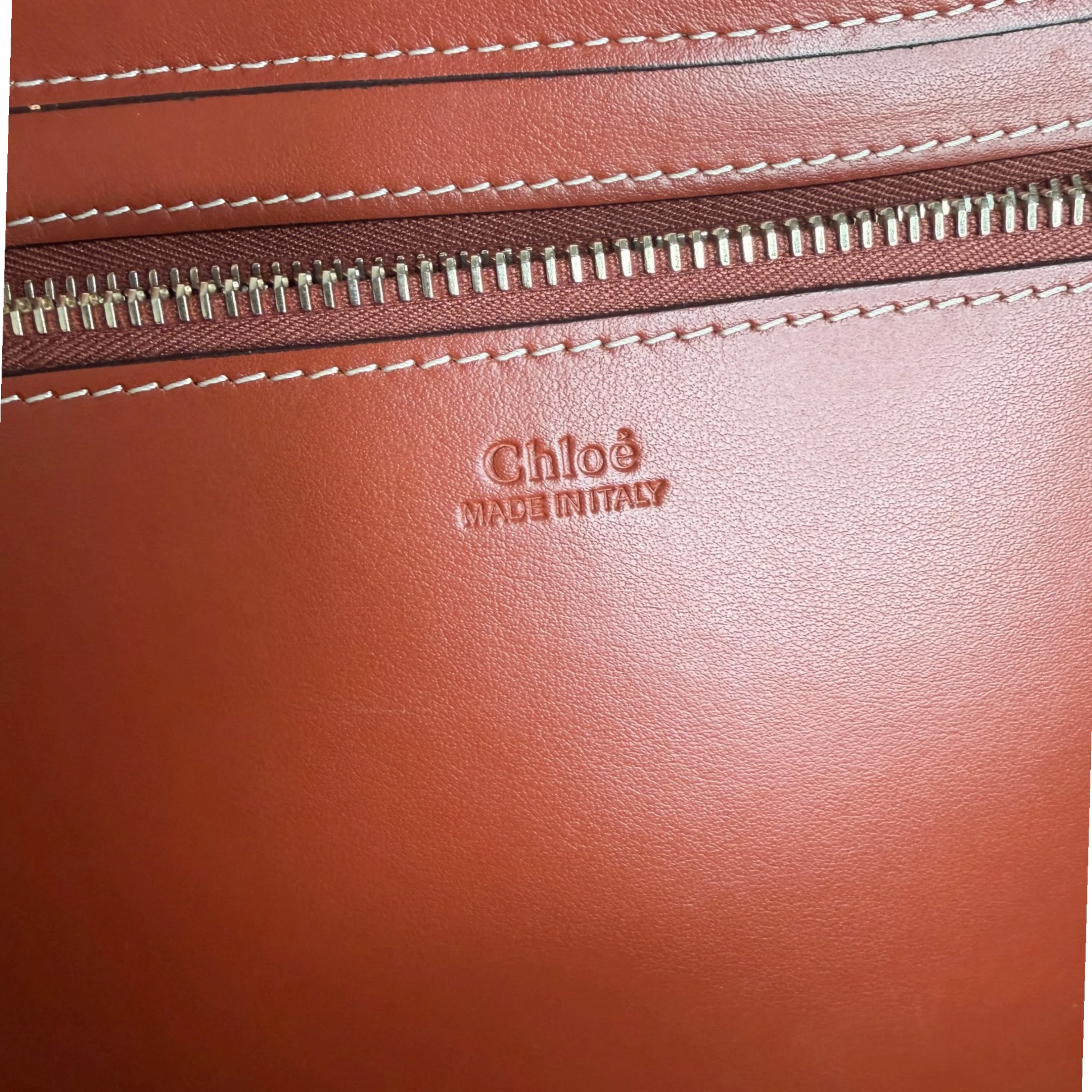 Chloé Woody Medium Tote Bag Schwarz Filz Chloé Logoband Braunes Leder Chloé