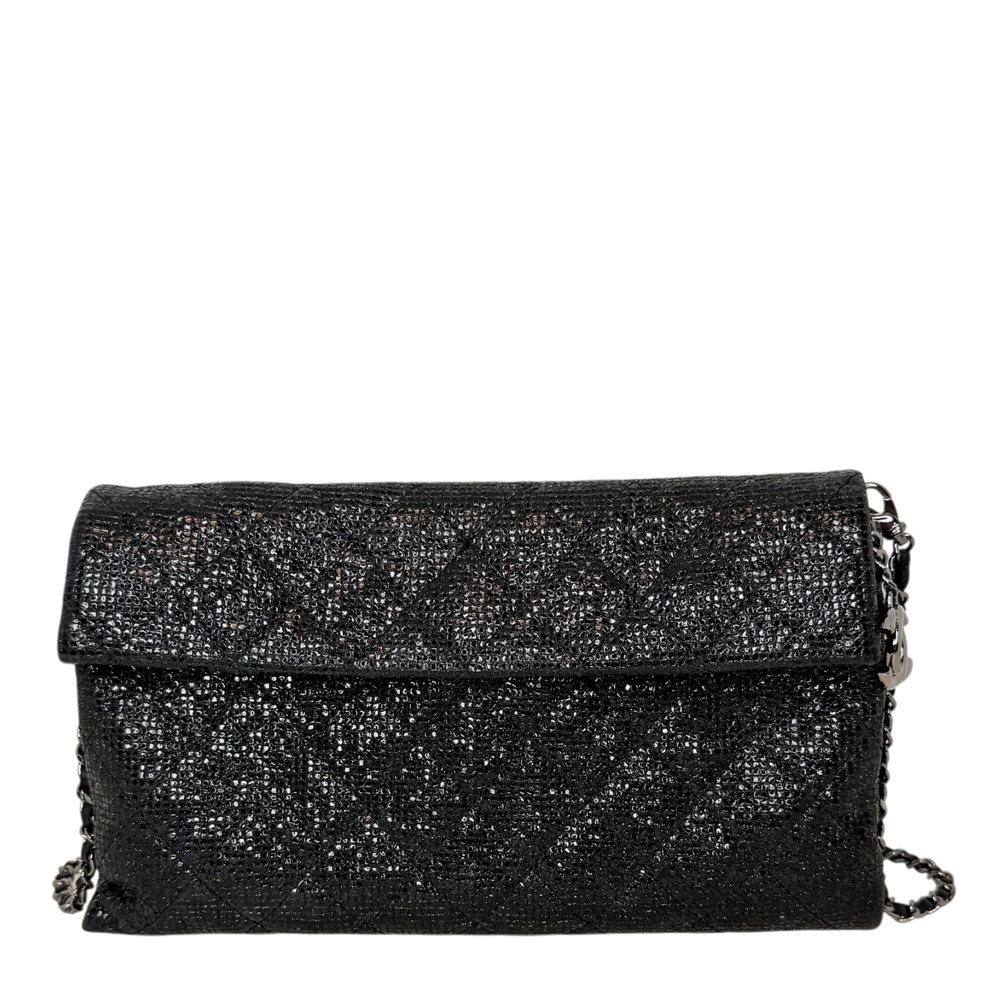 Chanel Métiers d'Art Paris-Salzburg 2014 Clutch mit Kette Schwarz Chanel