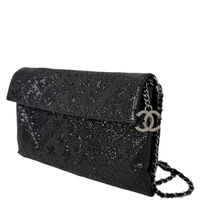 Chanel Métiers d'Art Paris-Salzburg 2014 Clutch mit Kette Schwarz Chanel