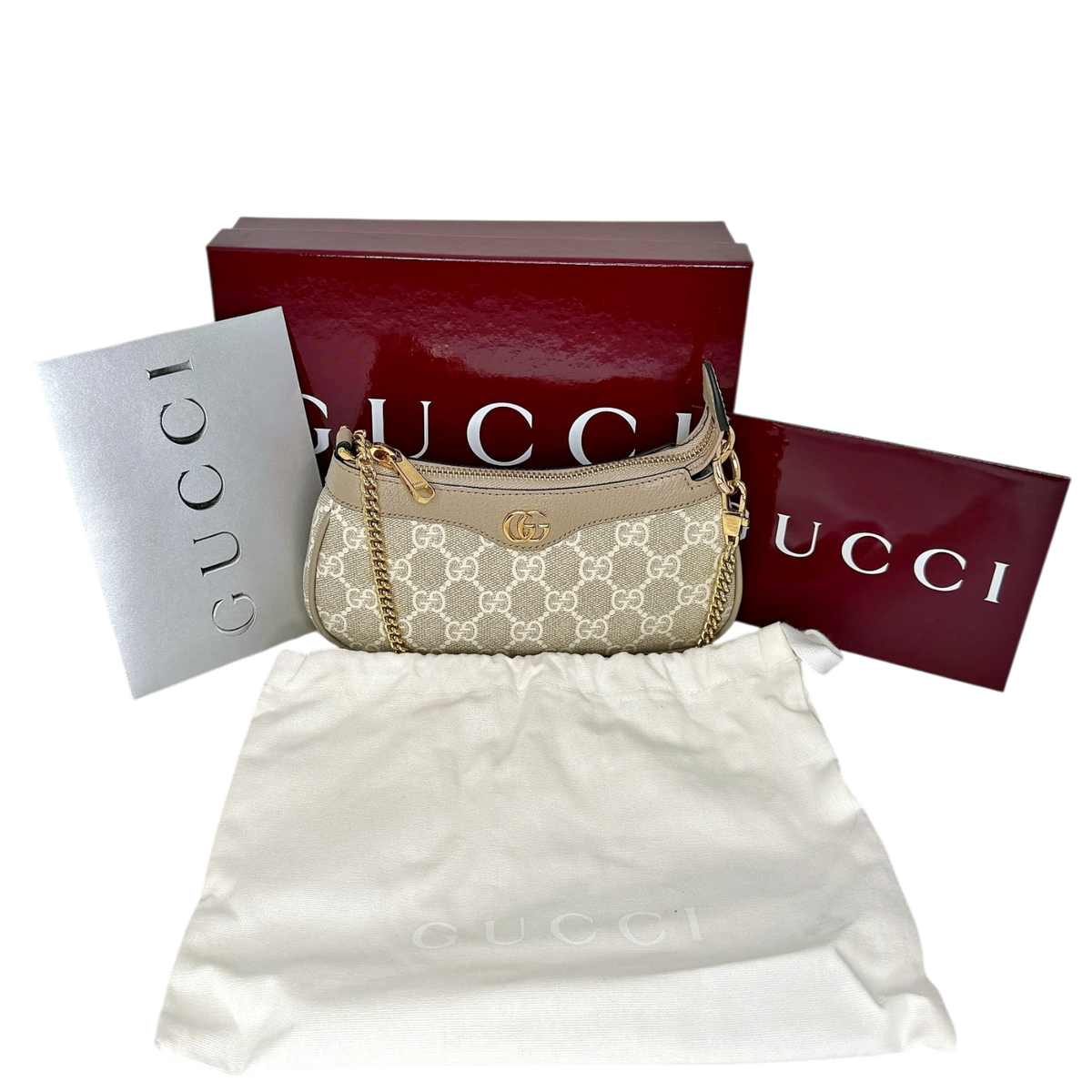 Gucci Ophidia GG Mini Bag GG Supreme Canvas Beige Weiß Gold Gucci