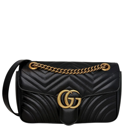 Gucci Kleine GG Marmont Schultertasche Schwarz Small Gucci