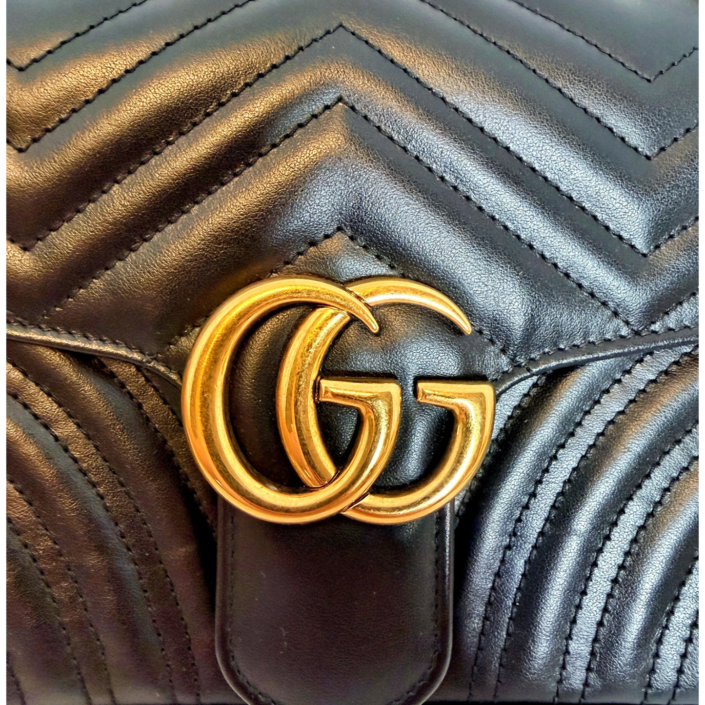 Gucci Kleine GG Marmont Schultertasche Schwarz Small Gucci