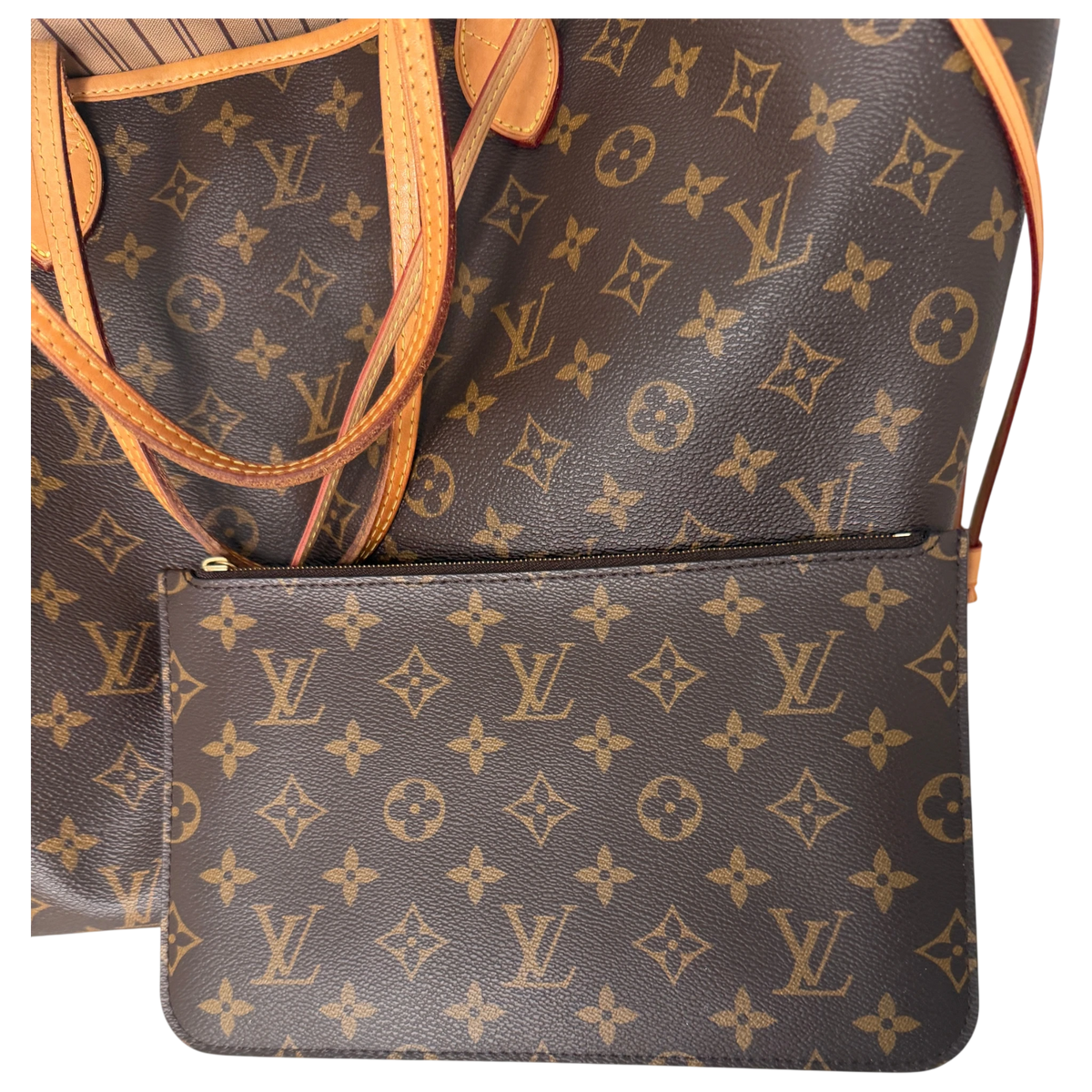 Louis Vuitton Neverfull GM Monogram Canvas Braun mit Pochette Louis Vuitton