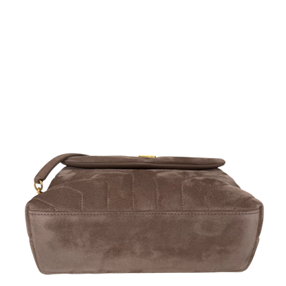 Saint Laurent Loulou Small Veloursleder Taupe Gold Y-Steppung Saint Laurent