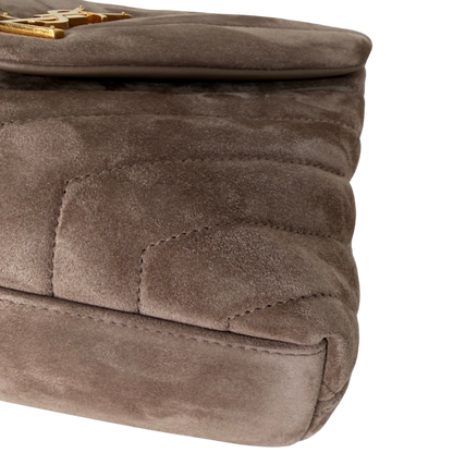 Saint Laurent Loulou Small Veloursleder Taupe Gold Y-Steppung Saint Laurent
