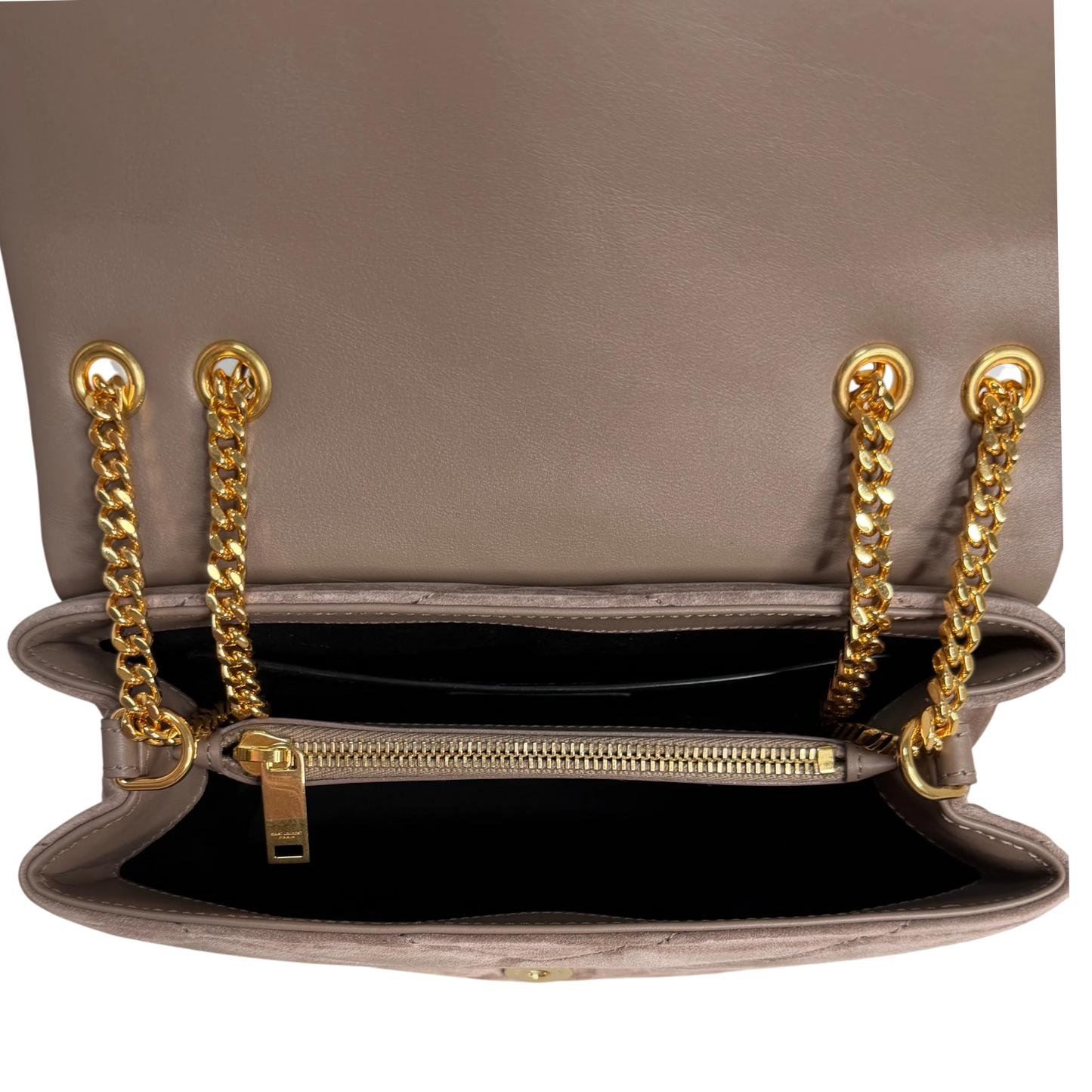 Saint Laurent Loulou Small Veloursleder Taupe Gold Y-Steppung Saint Laurent