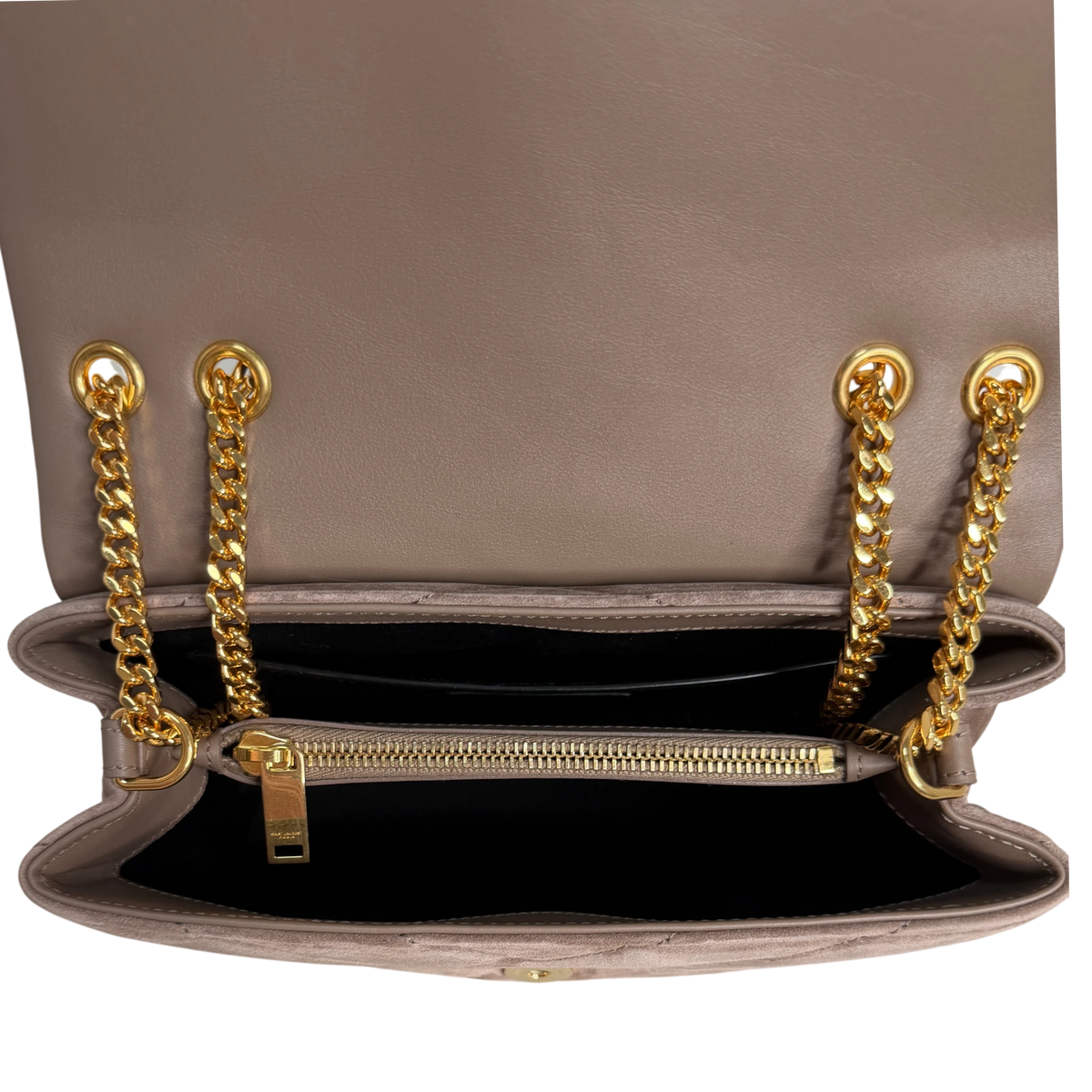 Saint Laurent Loulou Small Veloursleder Taupe Gold Y-Steppung Saint Laurent