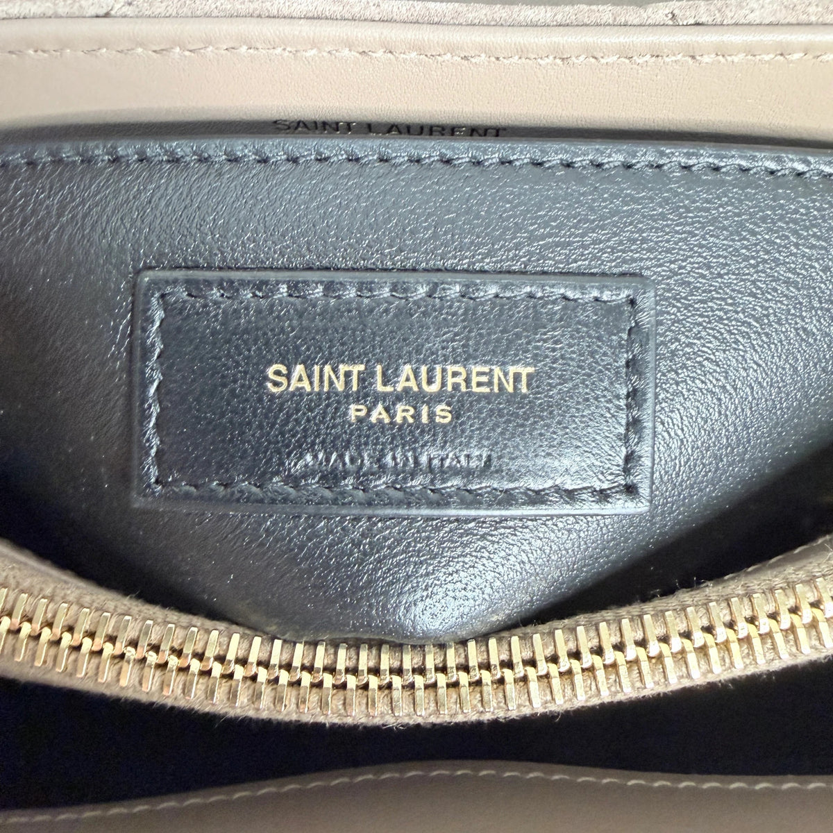 Saint Laurent Loulou Small Veloursleder Taupe Gold Y-Steppung Saint Laurent
