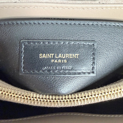Saint Laurent Loulou Small Veloursleder Taupe Gold Y-Steppung Saint Laurent