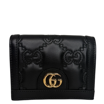 Gucci GG Matelasse Geldbörse schwarz Leder goldene Hardware Gucci