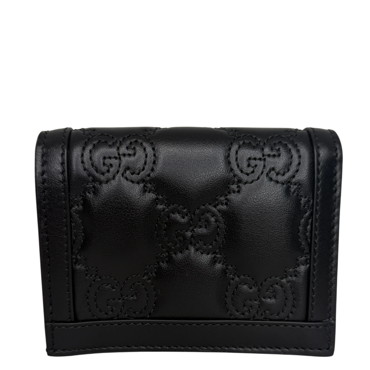 Gucci GG Matelasse Geldbörse schwarz Leder goldene Hardware Gucci