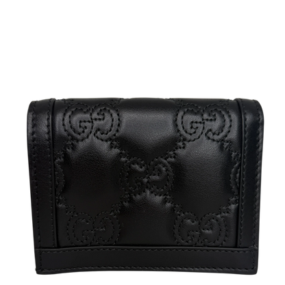 Gucci GG Matelasse Geldbörse schwarz Leder goldene Hardware Gucci