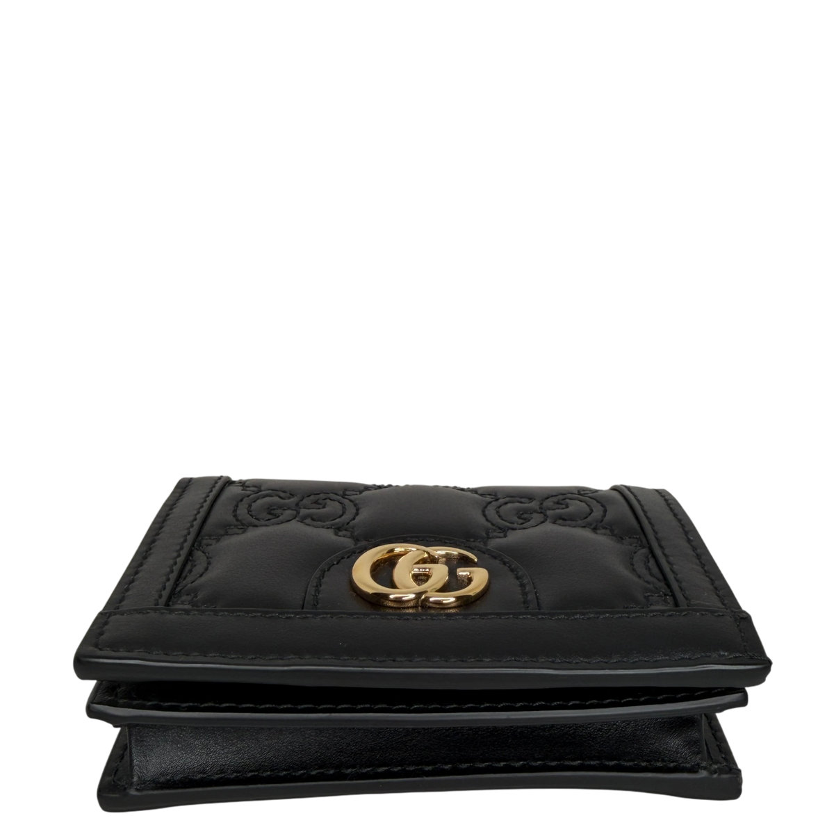 Gucci GG Matelasse Geldbörse schwarz Leder goldene Hardware Gucci