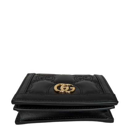 Gucci GG Matelasse Geldbörse schwarz Leder goldene Hardware Gucci