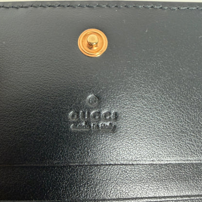 Gucci GG Matelasse Geldbörse schwarz Leder goldene Hardware Gucci