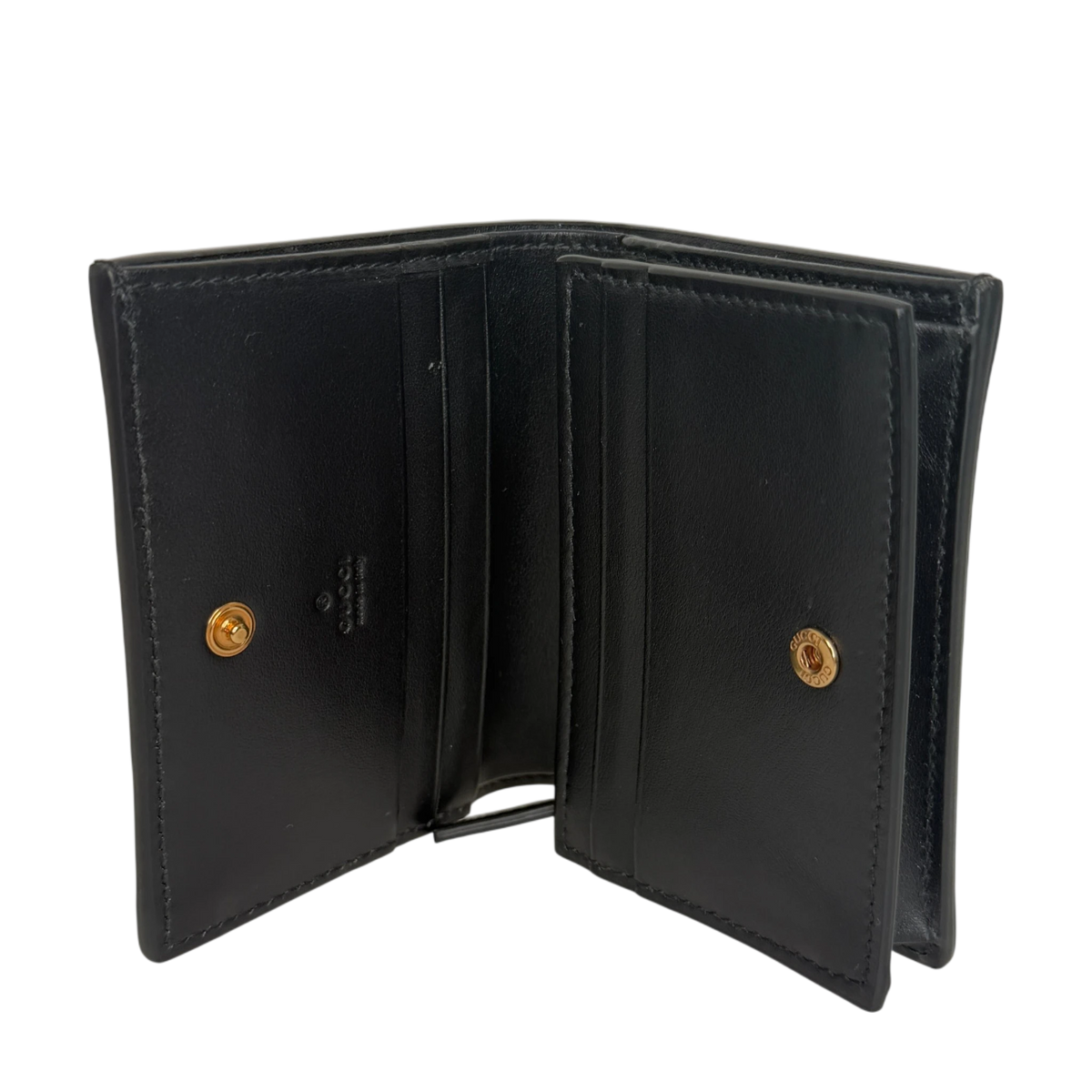 Gucci GG Matelasse Geldbörse schwarz Leder goldene Hardware Gucci