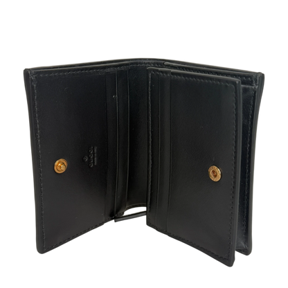 Gucci GG Matelasse Geldbörse schwarz Leder goldene Hardware Gucci