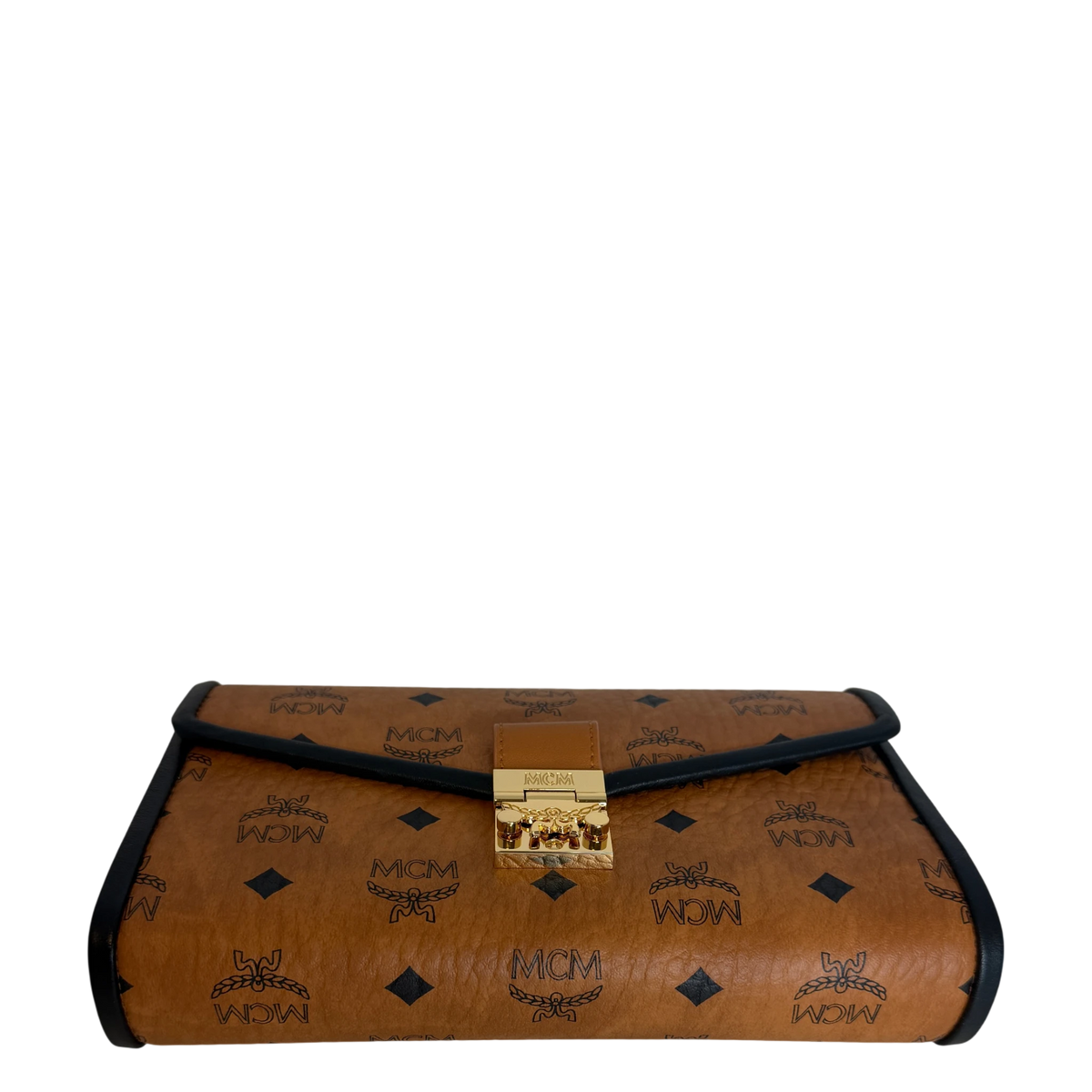 MCM Tracy Medium Crossbody Visetos Cognac Schwarz Gold Kette MCM
