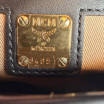 MCM Tracy Medium Crossbody Visetos Cognac Schwarz Gold Kette MCM