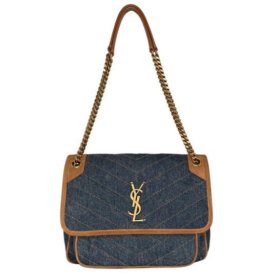 Saint Laurent Niki Denim mittelgroß blau / sehr gut Saint Laurent