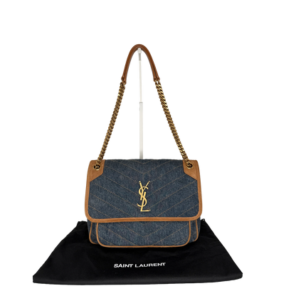 Saint Laurent Niki Denim mittelgroß blau / sehr gut Saint Laurent