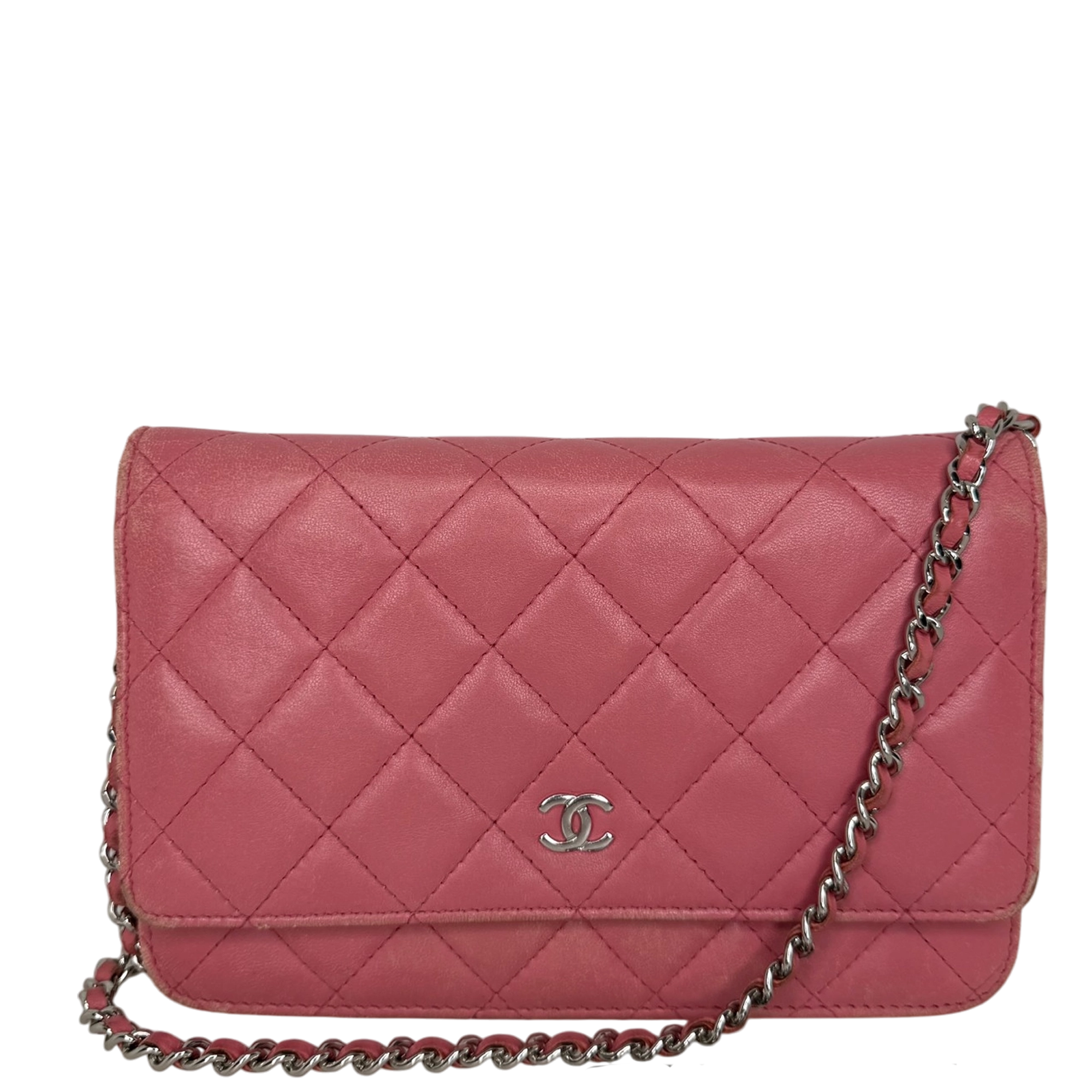 Chanel Wallet on Chain Lammleder Rosa / gut Chanel